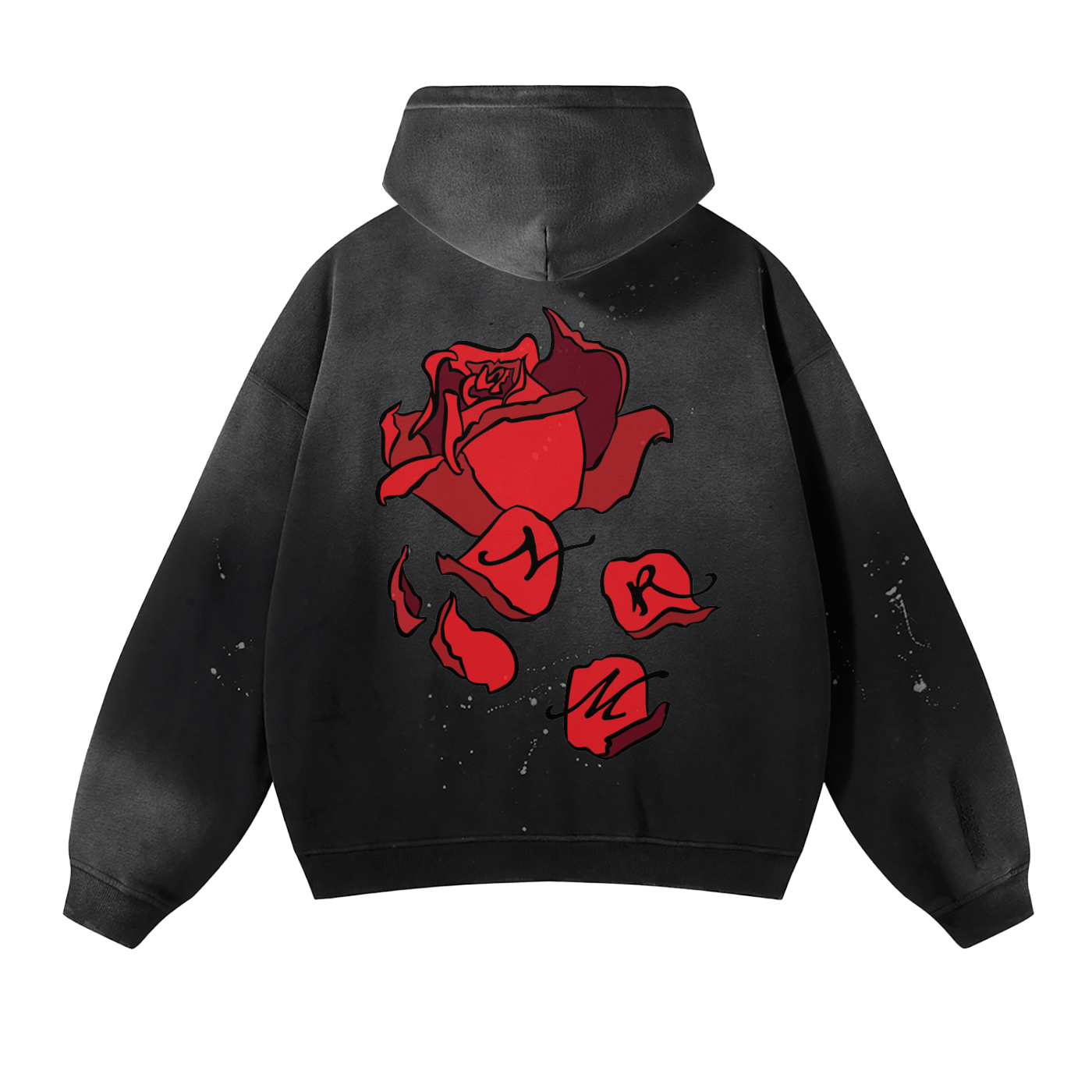 Washed Frayed Logo Hoodie